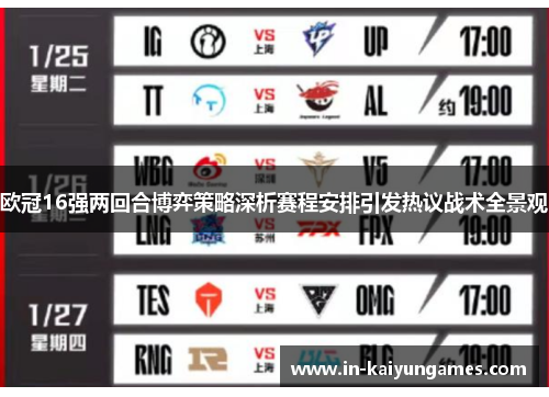 欧冠16强两回合博弈策略深析赛程安排引发热议战术全景观
